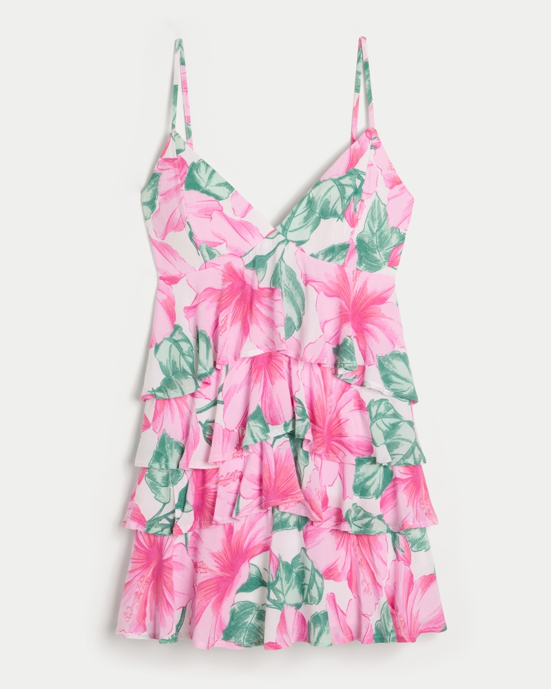 mini-jumpsuit mit v-ausschnitt rüschen und lagenlook im babydoll-stil