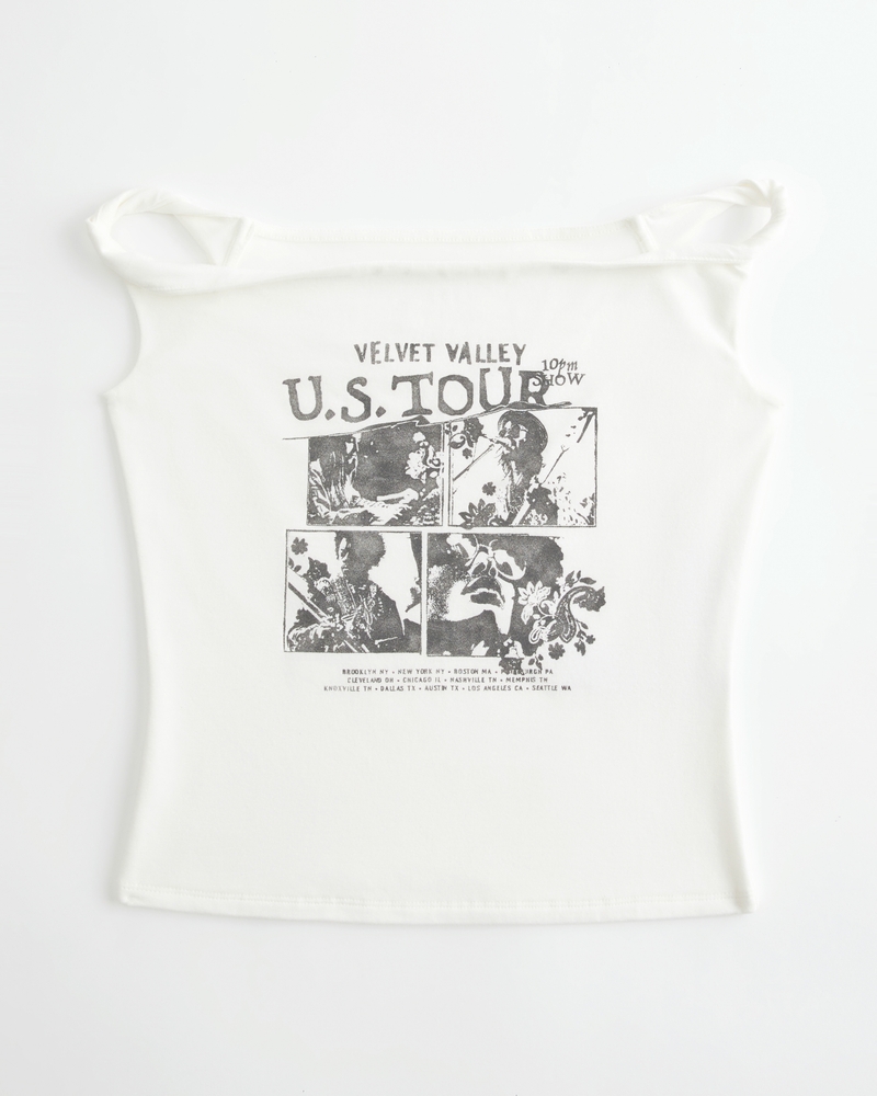 t-shirt mit knotenmuster und schulterfreiem schnitt aus samt