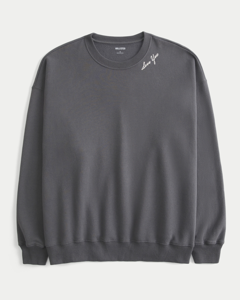 oversized sweatshirt mit engelsflügelmuster und rundhalsausschnitt