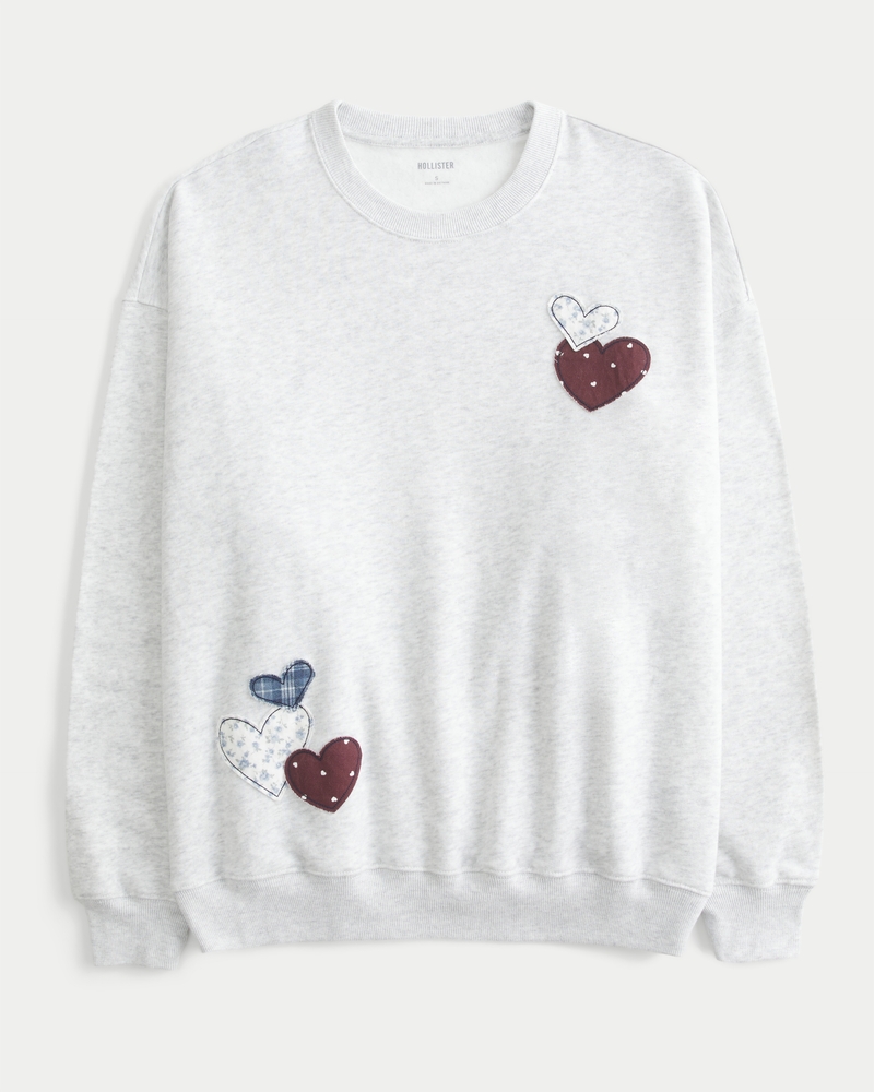 oversized sweatshirt mit engelsflügelmuster und rundhalsausschnitt