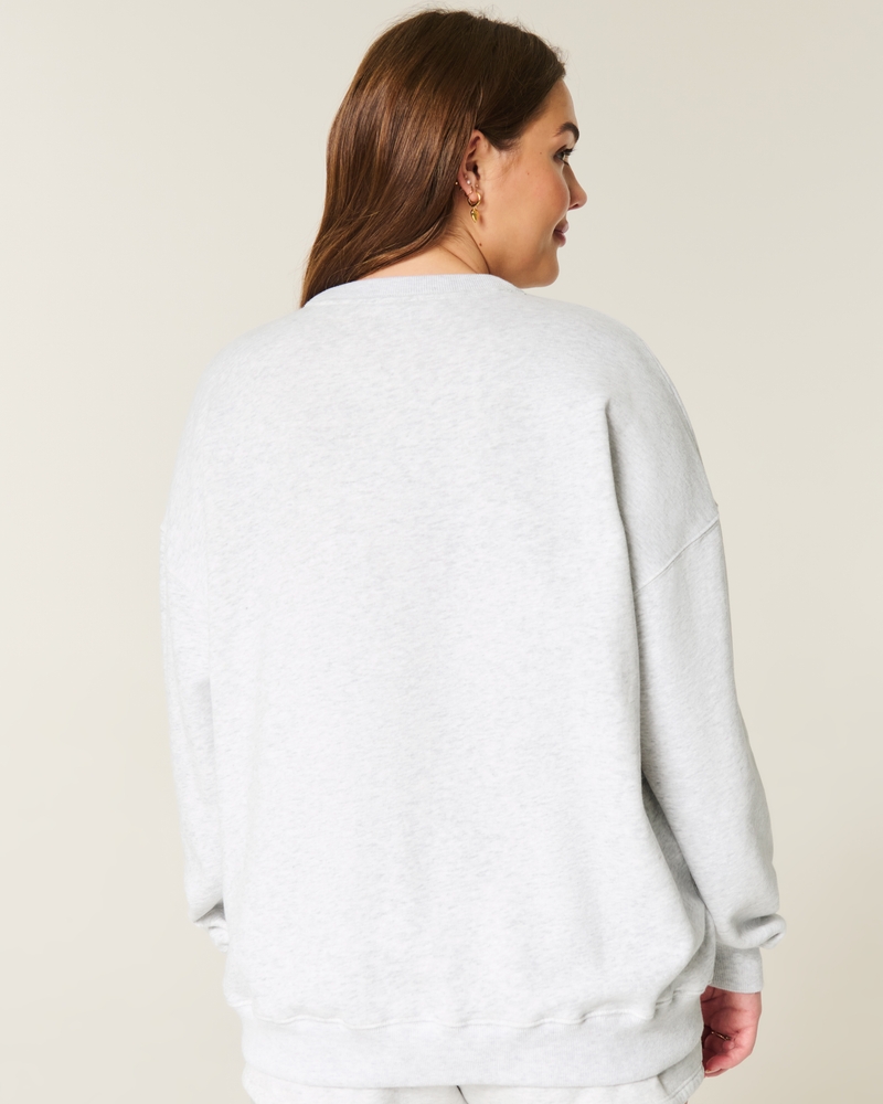 oversized sweatshirt mit engelsflügelmuster und rundhalsausschnitt