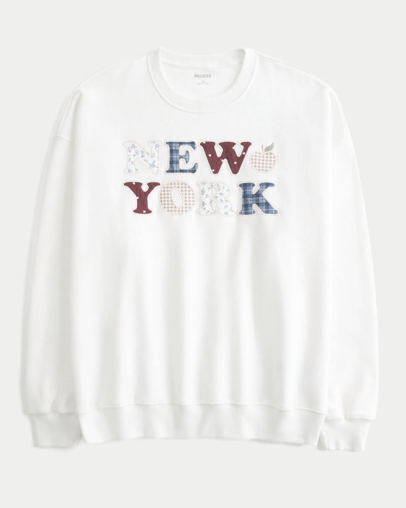 oversized sweatshirt mit engelsflügelmuster und rundhalsausschnitt