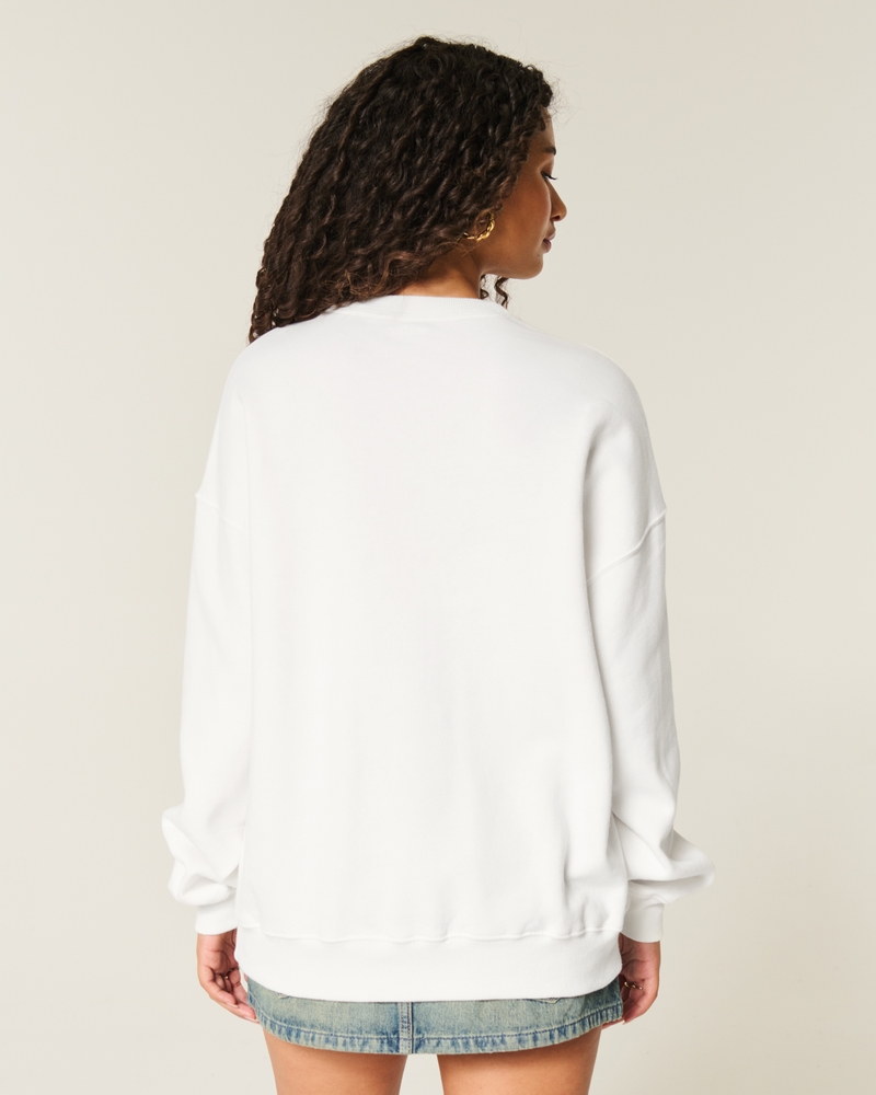 oversized sweatshirt mit engelsflügelmuster und rundhalsausschnitt