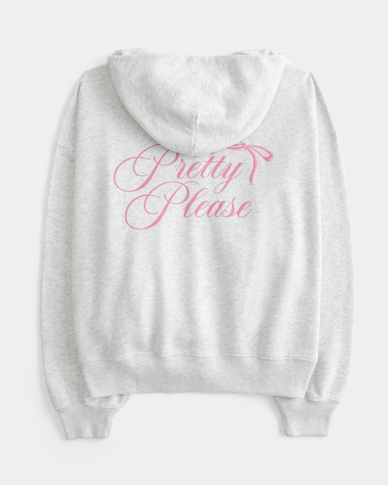 oversized kapuzenpullover mit grafikprint und reißverschluss