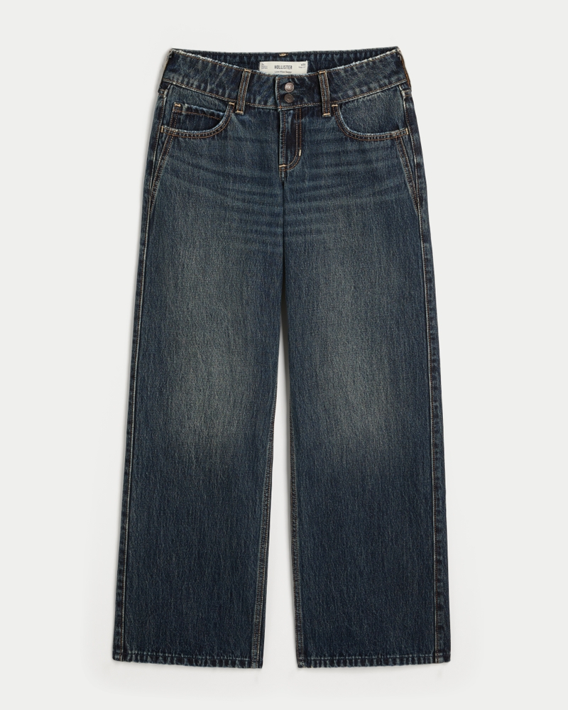 hüftjeans im y2k-stil mit tiefer waschung und baggy-effekt