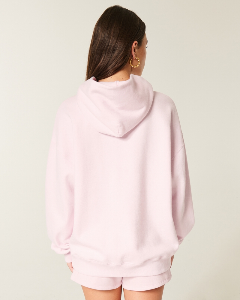 oversize-hoodie mit glitzerprint und bonbonmuster