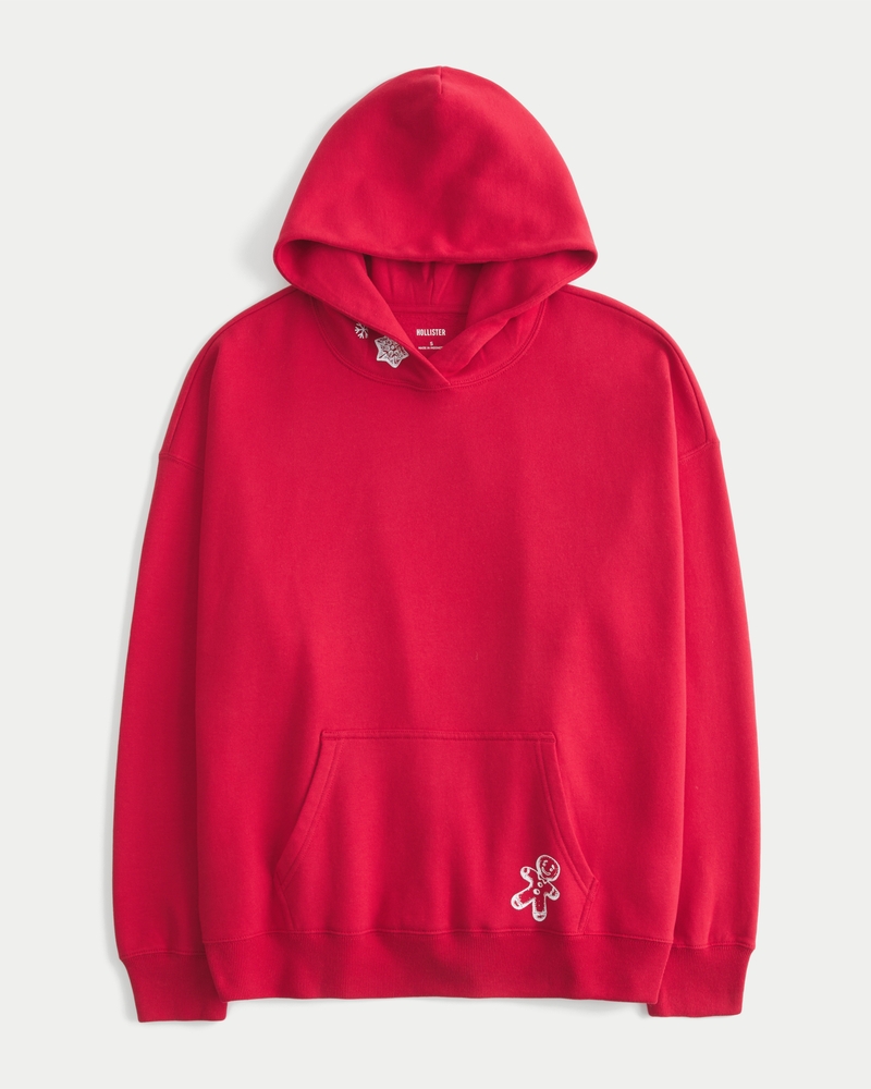 oversize-hoodie mit glitzerprint und bonbonmuster