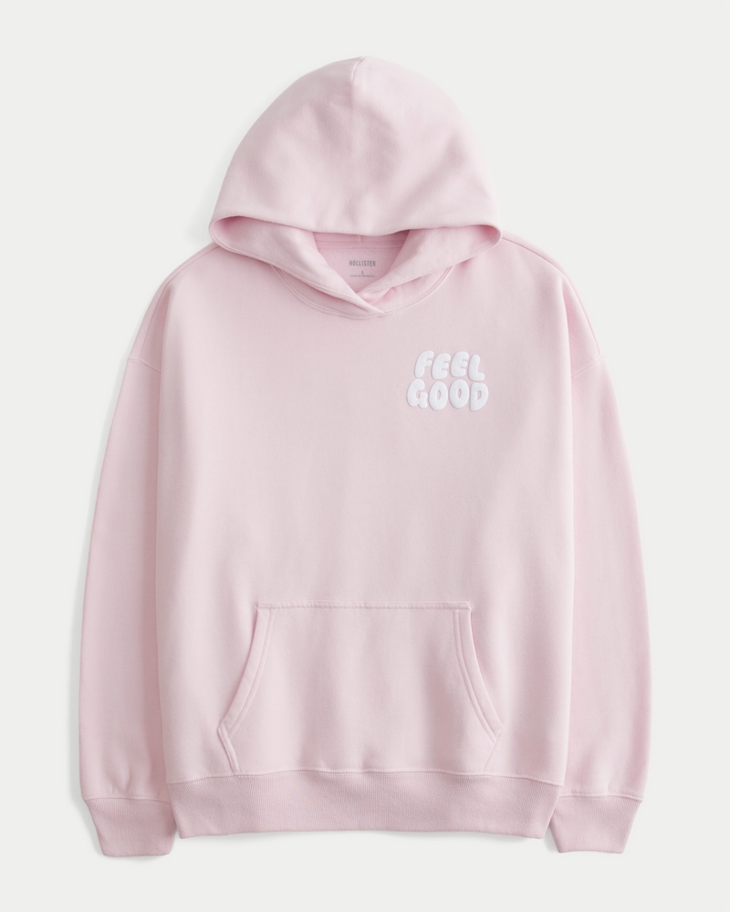 hollister feel good logo oversized hoodie