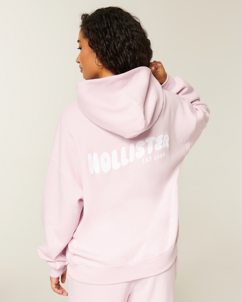hollister feel good logo oversized hoodie