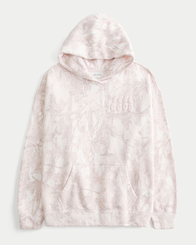 hollister feel good logo oversized hoodie