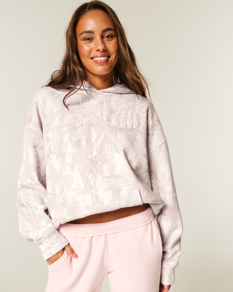 hollister feel good logo oversized hoodie