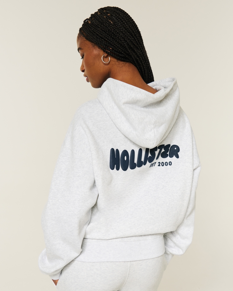 hollister feel good logo oversized hoodie