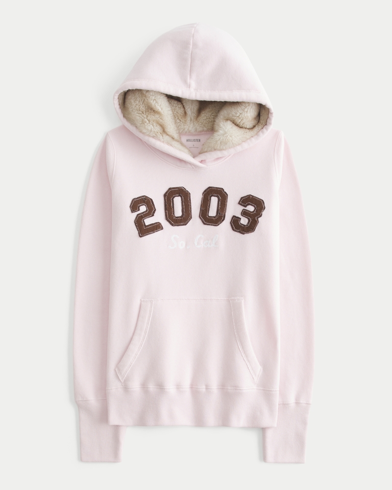 kapuzenpullover mit muster und futter aus kunstfell