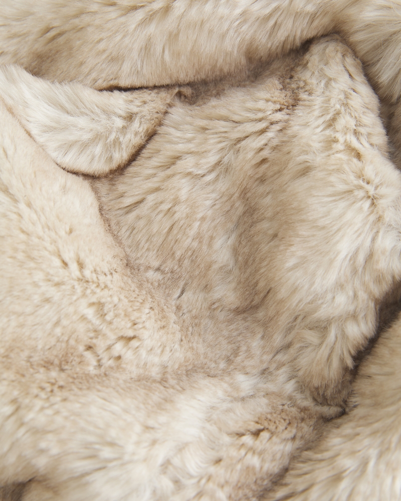 kapuzenpullover mit muster und futter aus kunstfell