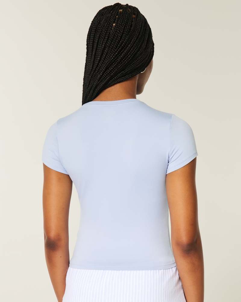 weiches und dehnbares baby-t-shirt mit rundhalsausschnitt aus nahtlosem stoff