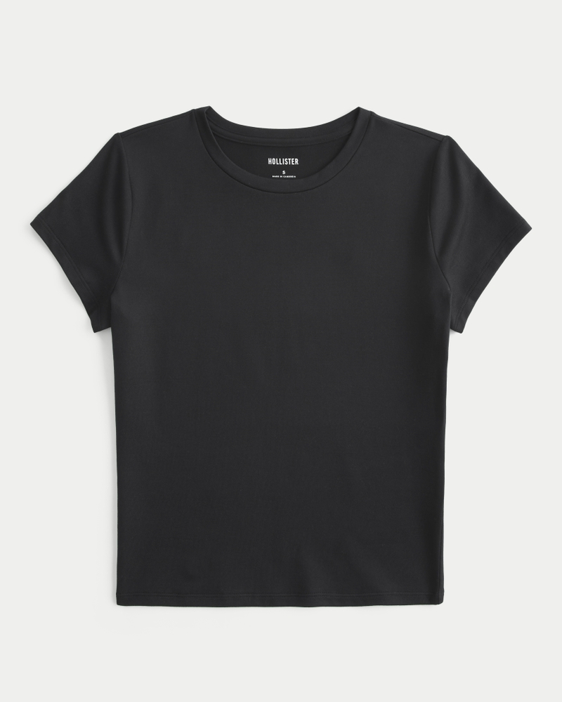 weiches und dehnbares baby-t-shirt mit rundhalsausschnitt aus nahtlosem stoff