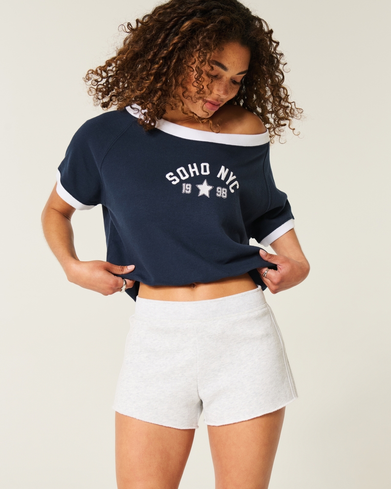 mini-shorts aus tarnfleece