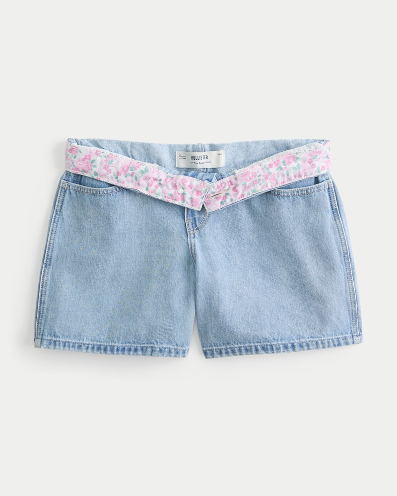 5-zoll 13 cm lange tief sitzende jeansshorts im bag-style mit mittlerer waschung