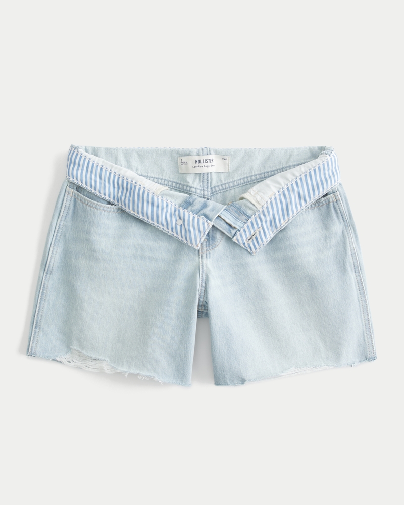 5-zoll 13 cm lange tief sitzende jeansshorts im bag-style mit mittlerer waschung