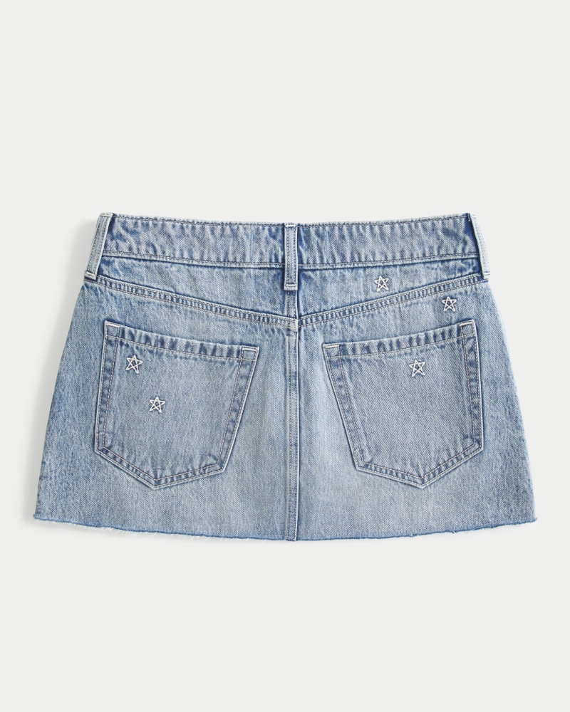 bestickter jeansminirock und hose