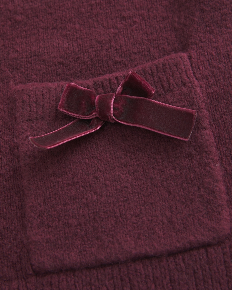 hollister comfy cloud simple bow pocket cardigan