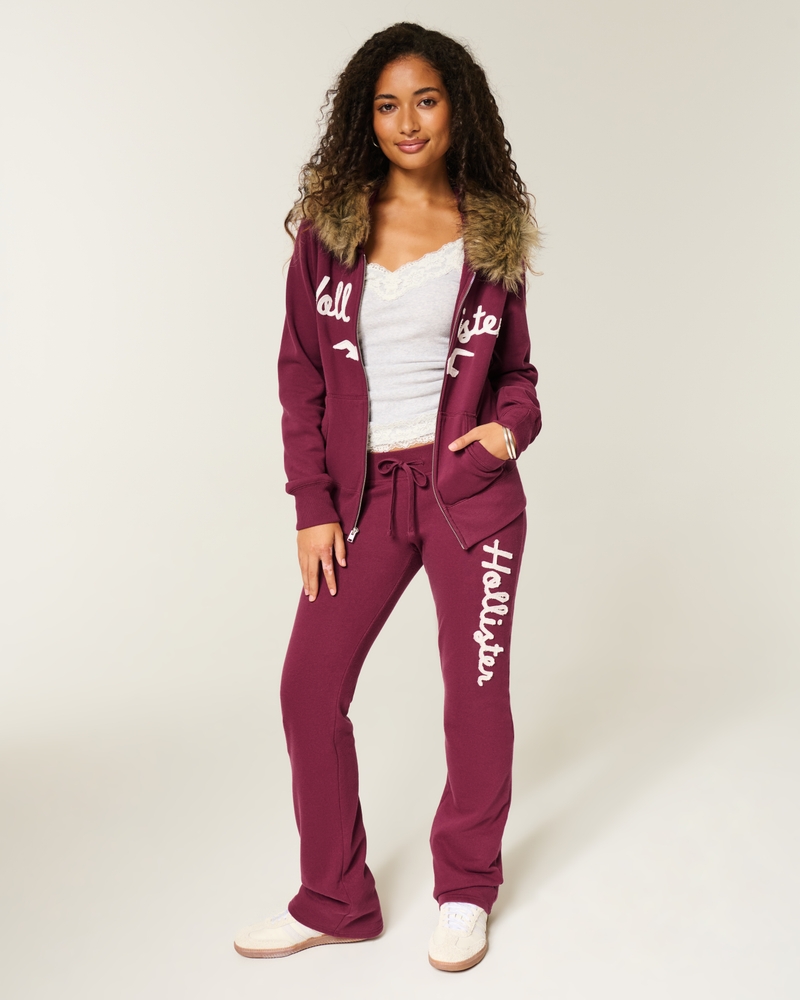 bootcut-jogginghose mit logoprint