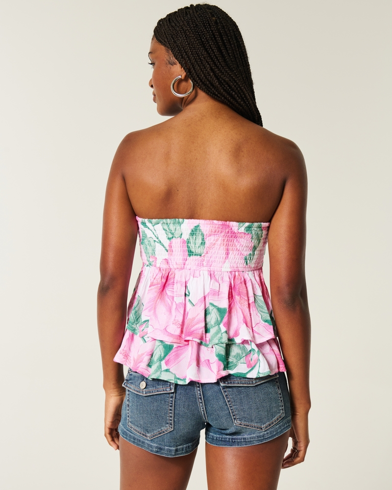 mehrlagiges babydoll-top mit neckholder