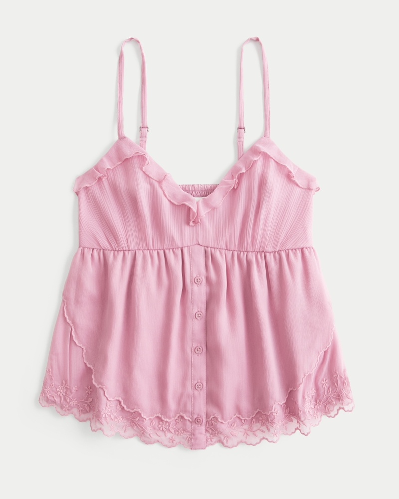 locker sitzendes babydoll-top aus chiffon