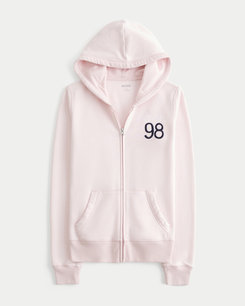 kapuzenpullover mit logomuster und reißverschluss