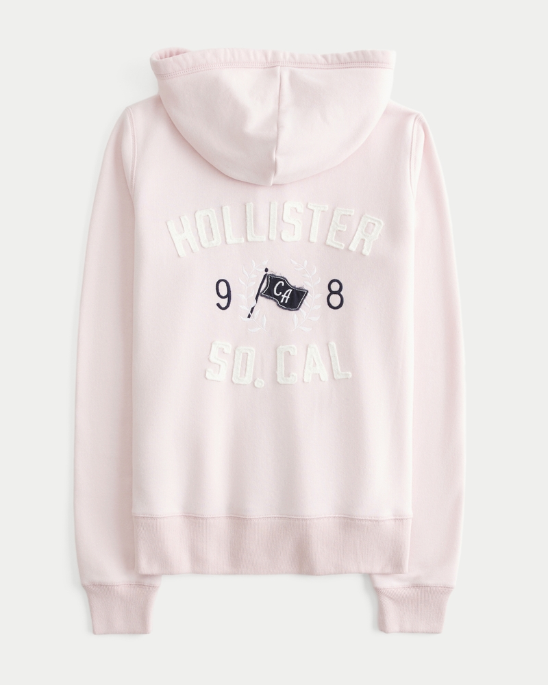 kapuzenpullover mit logomuster und reißverschluss