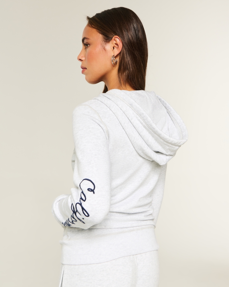 kapuzenpullover mit logomuster und reißverschluss