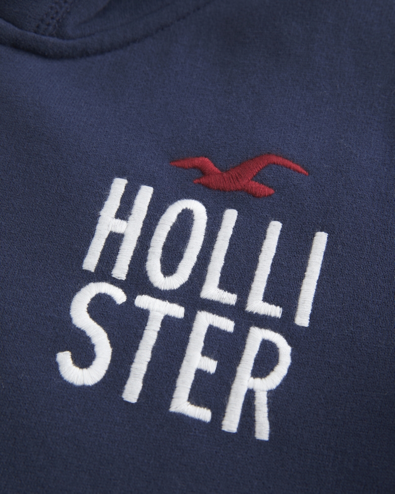 kapuzenpullover mit logomuster und reißverschluss