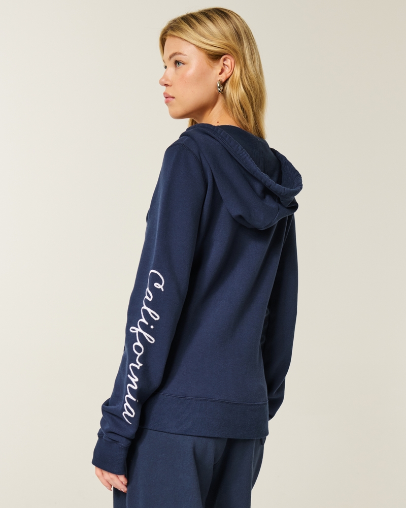 kapuzenpullover mit logomuster und reißverschluss