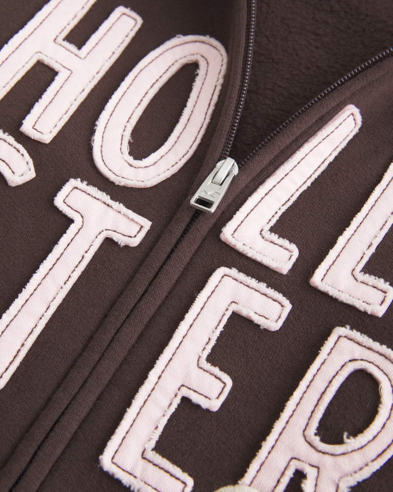 kapuzenpullover mit logomuster und reißverschluss