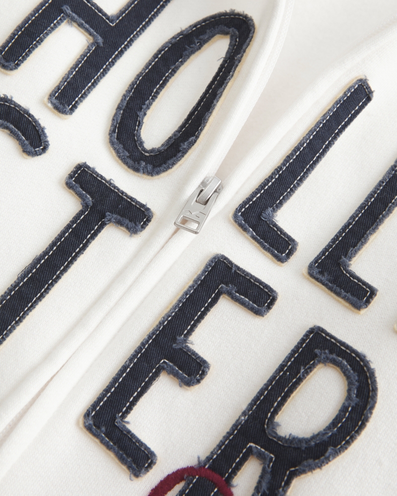 kapuzenpullover mit logomuster und reißverschluss