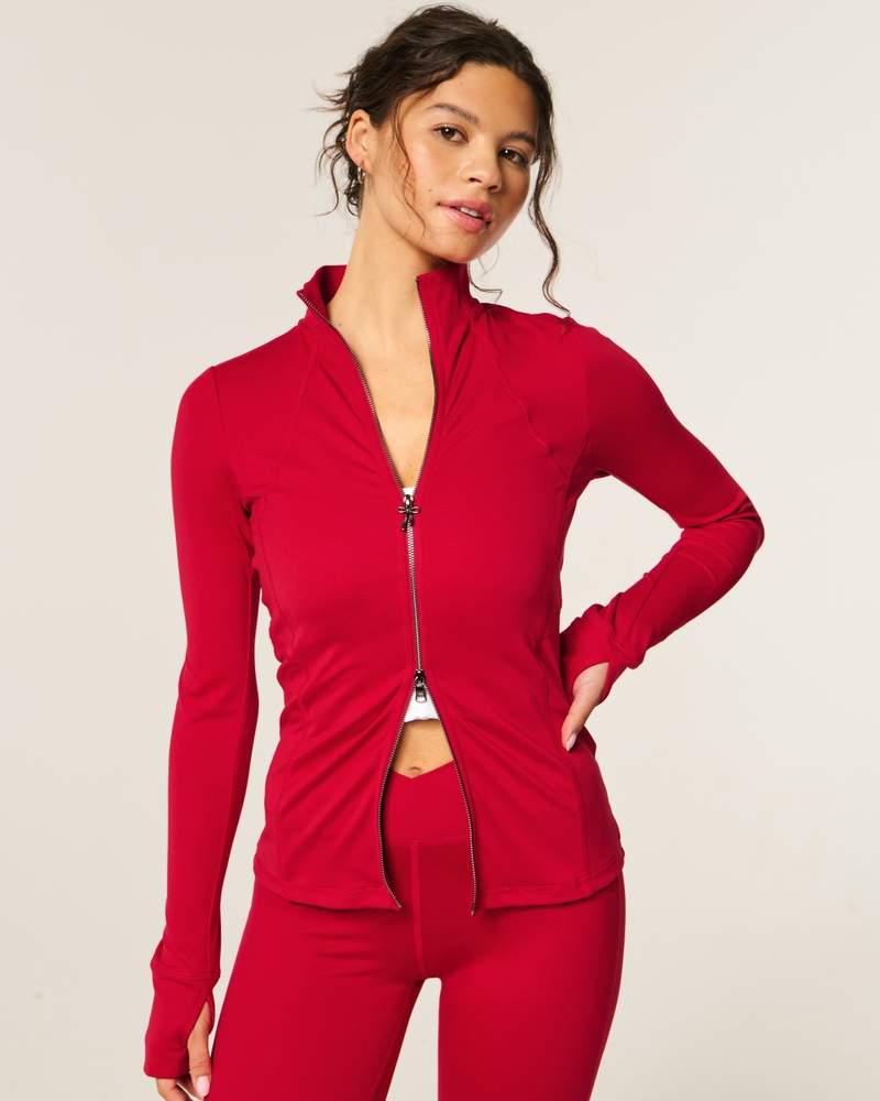 gilly hicks recharge ein lebendiges und dynamisches slim-fit-design mit einem markanten durchgehenden reißverschluss.