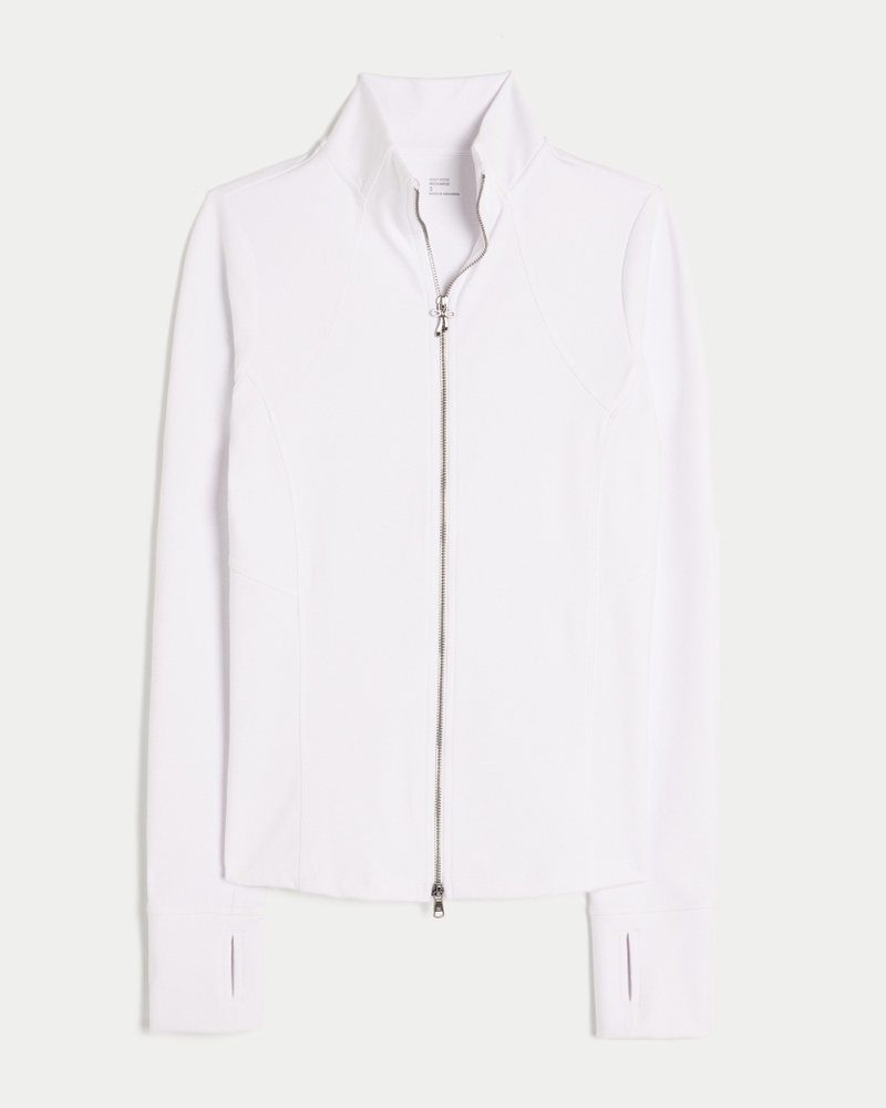 gilly hicks recharge ein lebendiges und dynamisches slim-fit-design mit einem markanten durchgehenden reißverschluss.