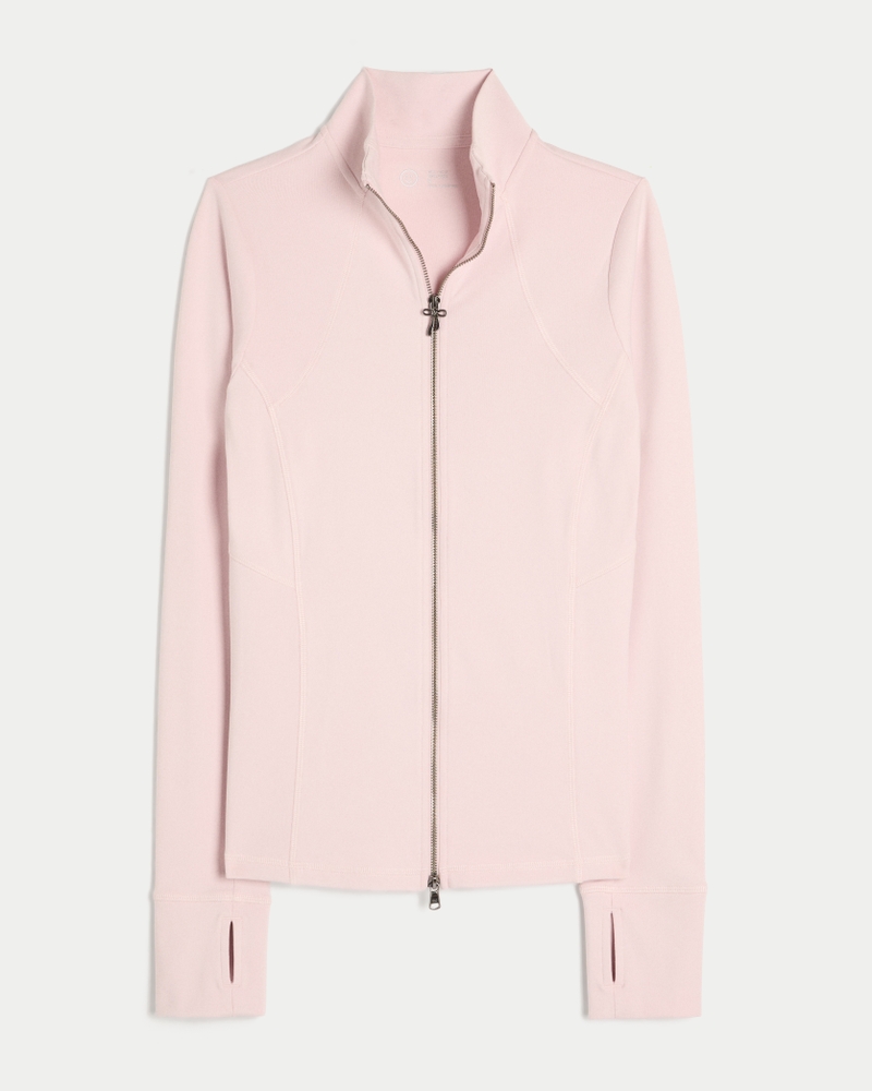 gilly hicks recharge ein lebendiges und dynamisches slim-fit-design mit einem markanten durchgehenden reißverschluss.