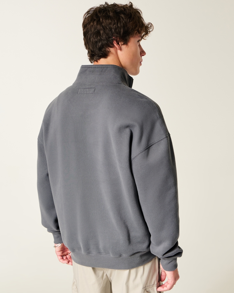 quadratisches logo-sweatshirt mit viertelreißverschluss