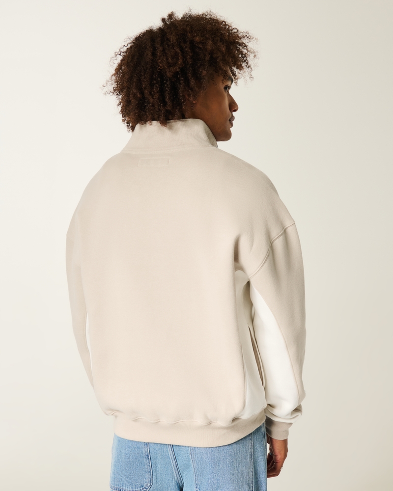 quadratisches logo-sweatshirt mit viertelreißverschluss