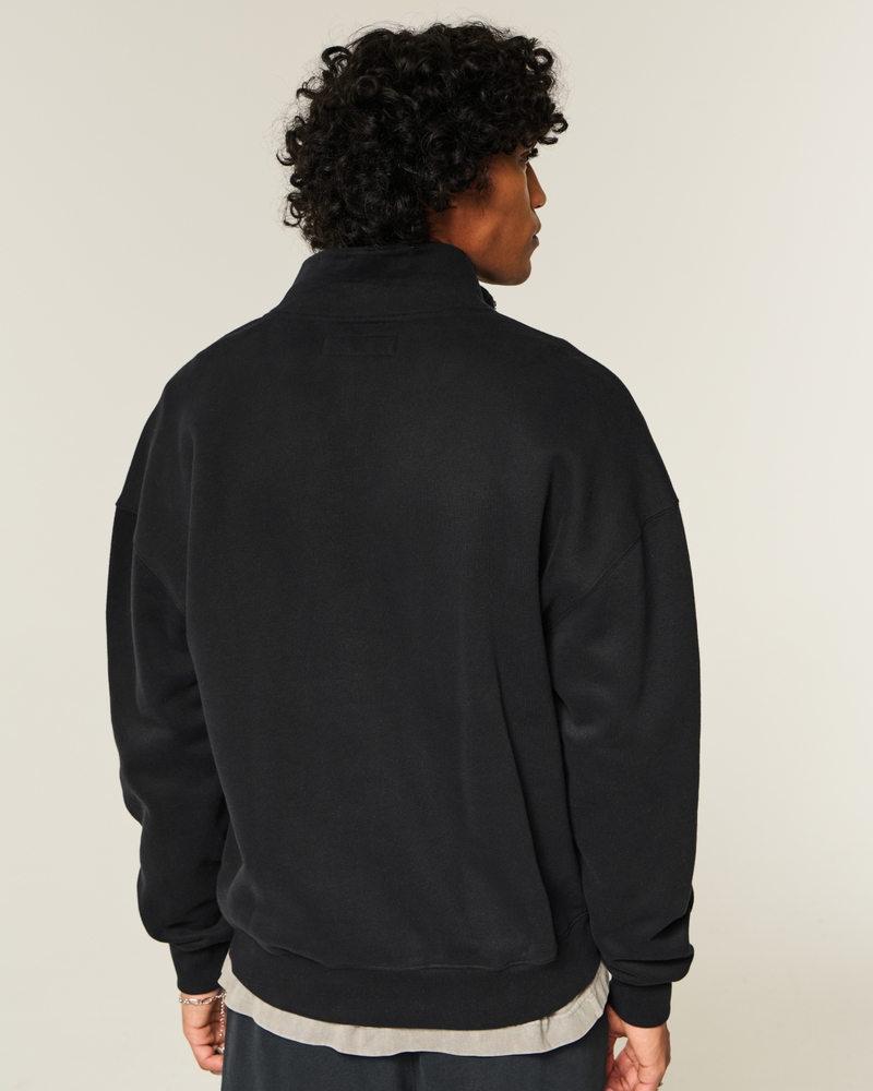 quadratisches logo-sweatshirt mit viertelreißverschluss