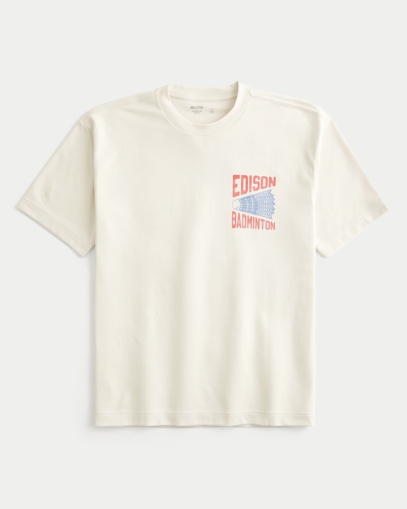cooles quadratisch geschnittenes t-shirt mit fußballmuster