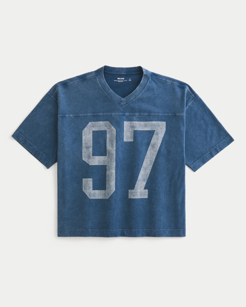 hochwertiges locker sitzendes kurzärmeliges fußballtrikot im preppy-stil mit muster