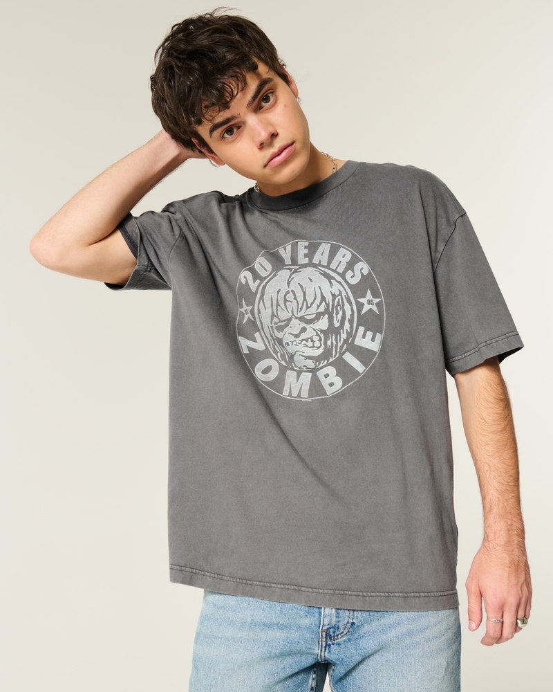 iron maiden grafik-t-shirt mit quadratischer passform