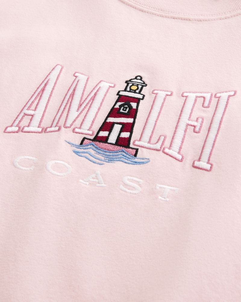 quadratisches und dickes t-shirt mit amalfi-küsten-grafik