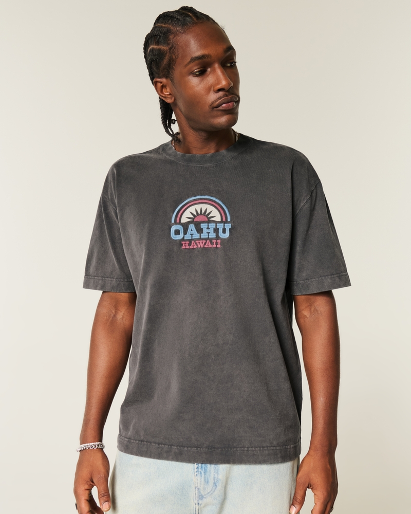 quadratisches und dickes t-shirt mit amalfi-küsten-grafik