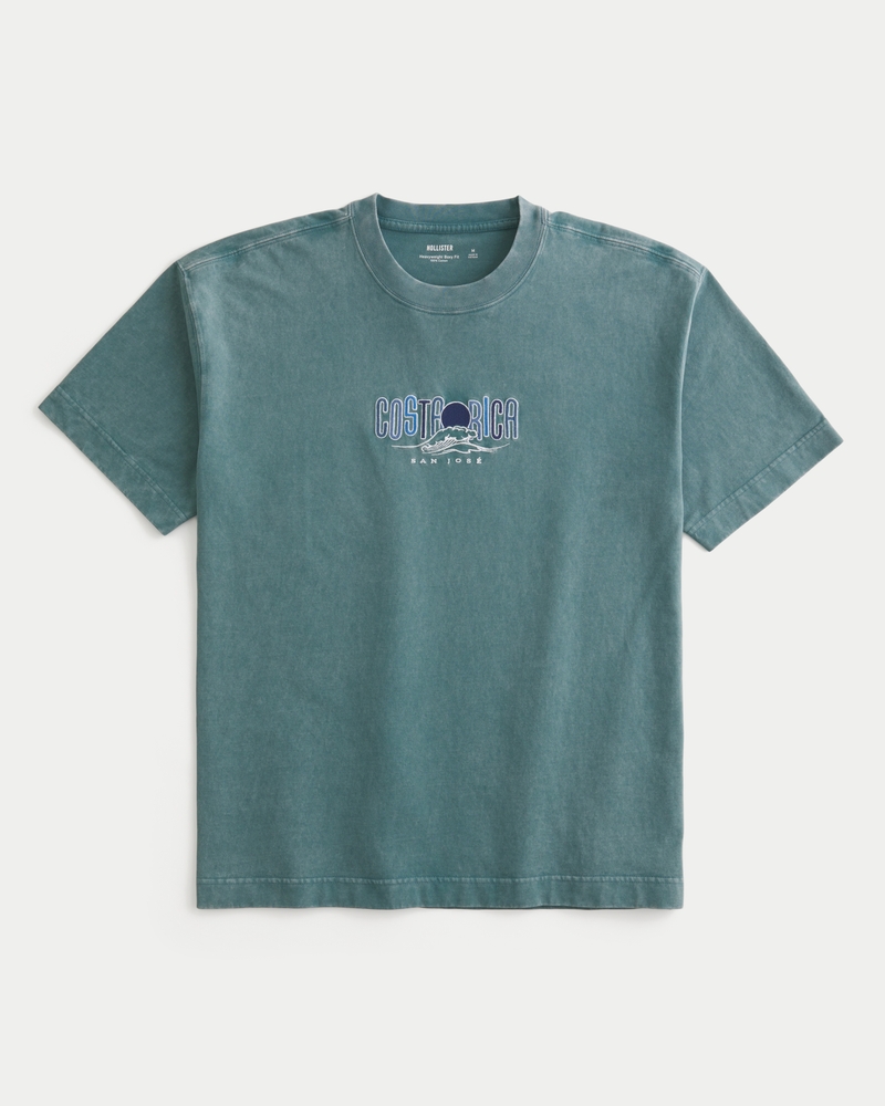 quadratisches und dickes t-shirt mit amalfi-küsten-grafik