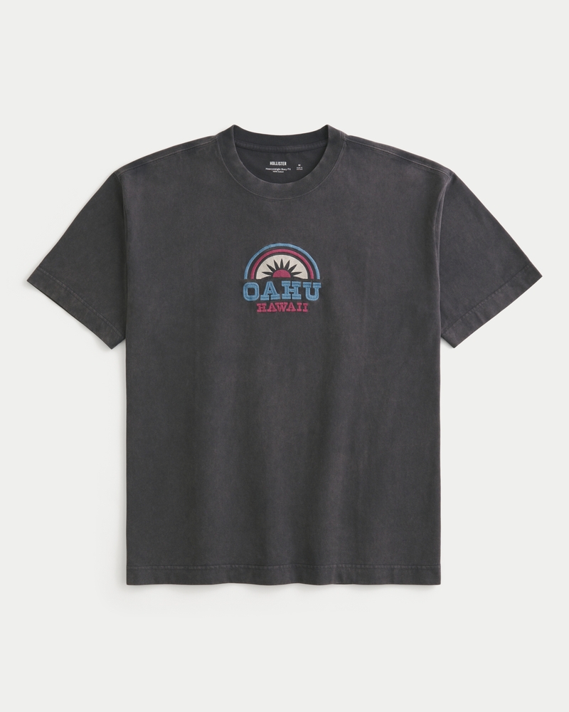 quadratisches und dickes t-shirt mit amalfi-küsten-grafik