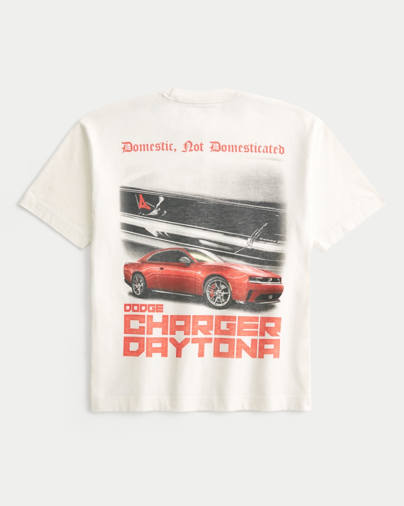 dodge charger hellcat grafik-t-shirt mit quadratischer passform schweres material