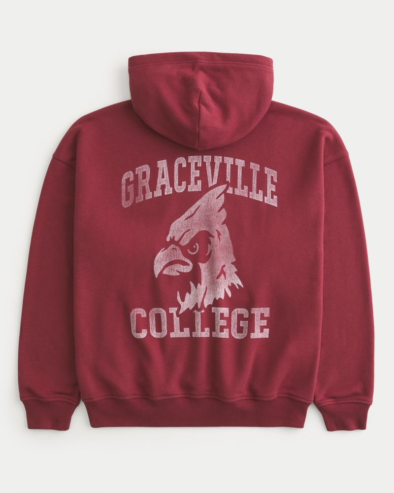 locker sitzender hoodie mit graceville college-muster